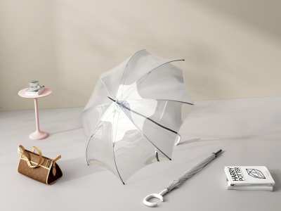 现代透明雨伞3D模型下载